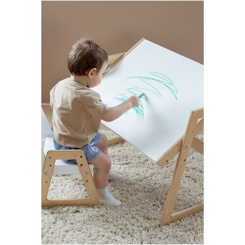 Детская растущая парта со стулом для учебы и рисования/ парта трансформер с мольбертом и стул
