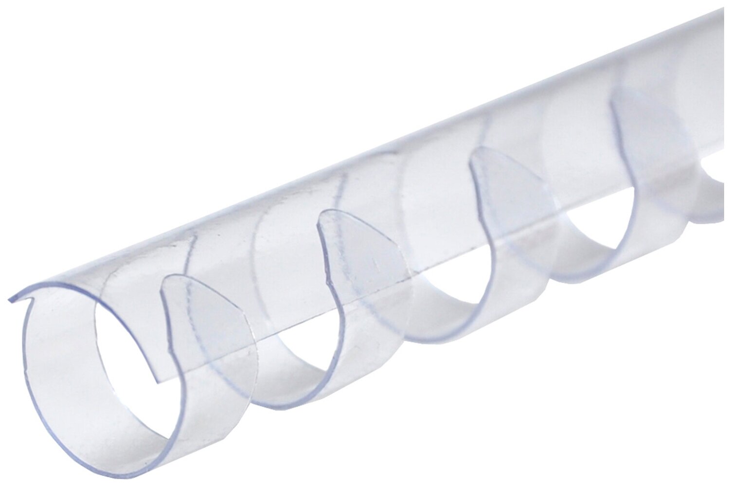 Пружина пластиковая для переплета 16 мм для сшивания 120-145 листов прозрачная 100 шт РеалИСТ