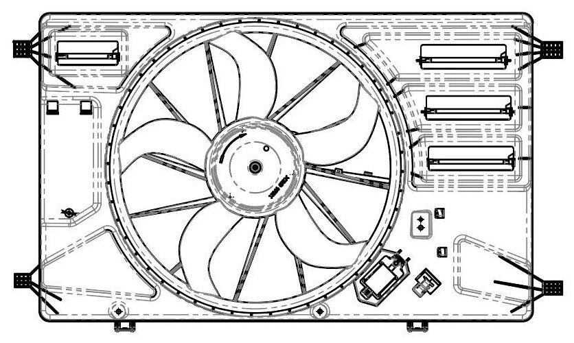 Luzar э/вентилятор охл. для а/м ford transit (13-) 2.2d fwd (с кожухом и резист.) (lfk 1014) lfk1014