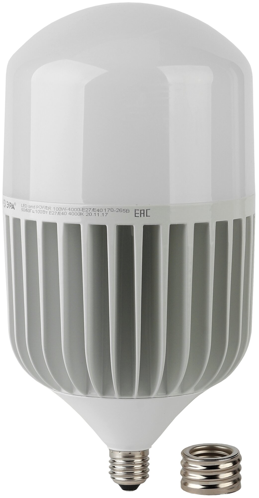 Лампа светодиодная ЭРА Б0032090, E27, T160, 100 Вт, 6500 К - фотография № 1