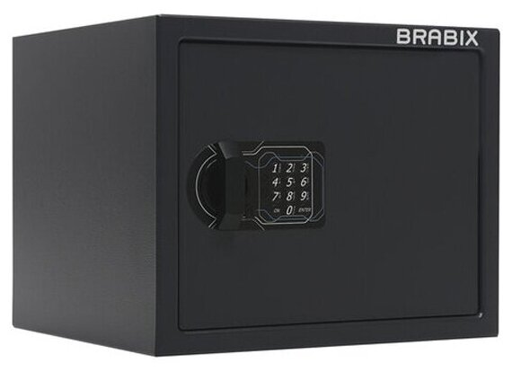 Сейф мебельный Brabix "SF-280EL", 280х350х300 мм, электронный замок, черный, 291149, S103BR212414