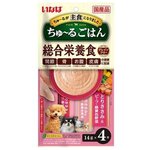 Нежный суп-пюре Japan Premium Pet INABA для собак на основе курицы, говядины и зелёных овощей, 14 г х 4 шт - изображение