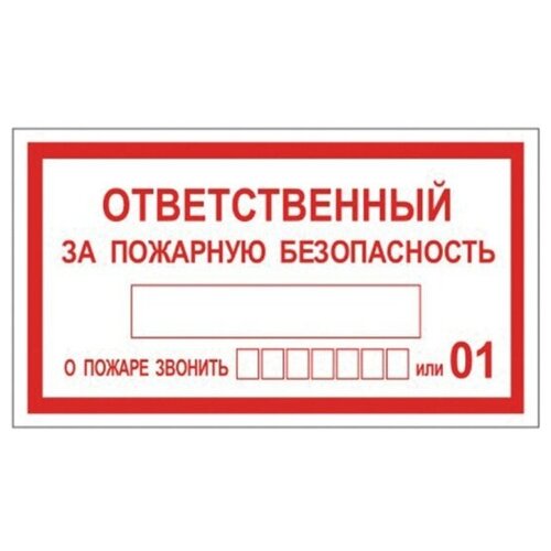 Знак фолиант вспомогательный "Ответственный за пожарную безопасность", (самоклейка, 610049/В 43)