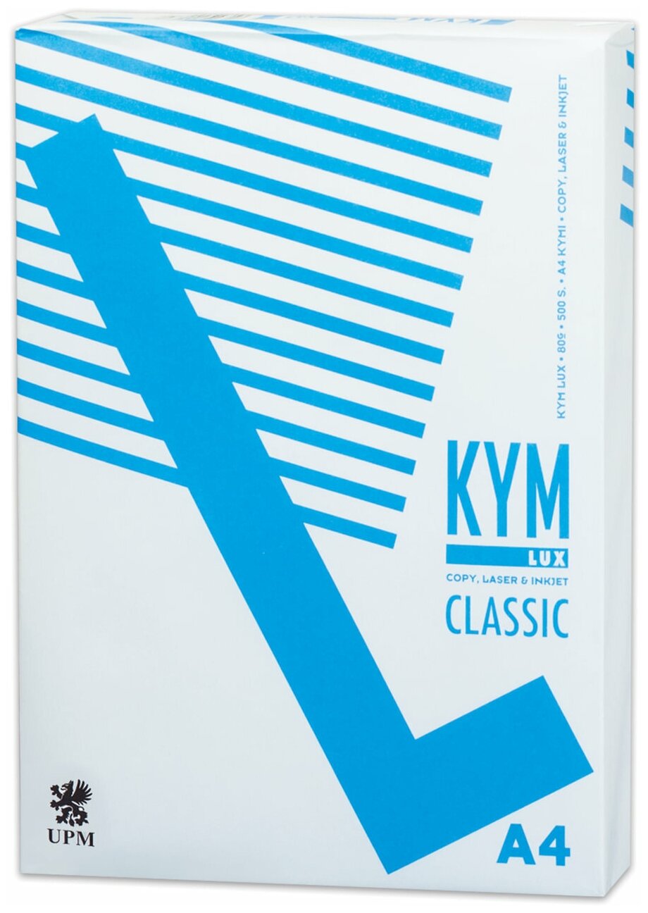 KYM LUX Бумага офисная kym lux classic, а4, 80 г/м2, 500 л, марка с, финляндия, белизна 150%