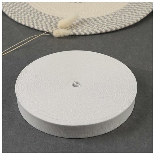 Лента эластичная 25 мм 25 1 м цвет белый В упаковке 1 625₽