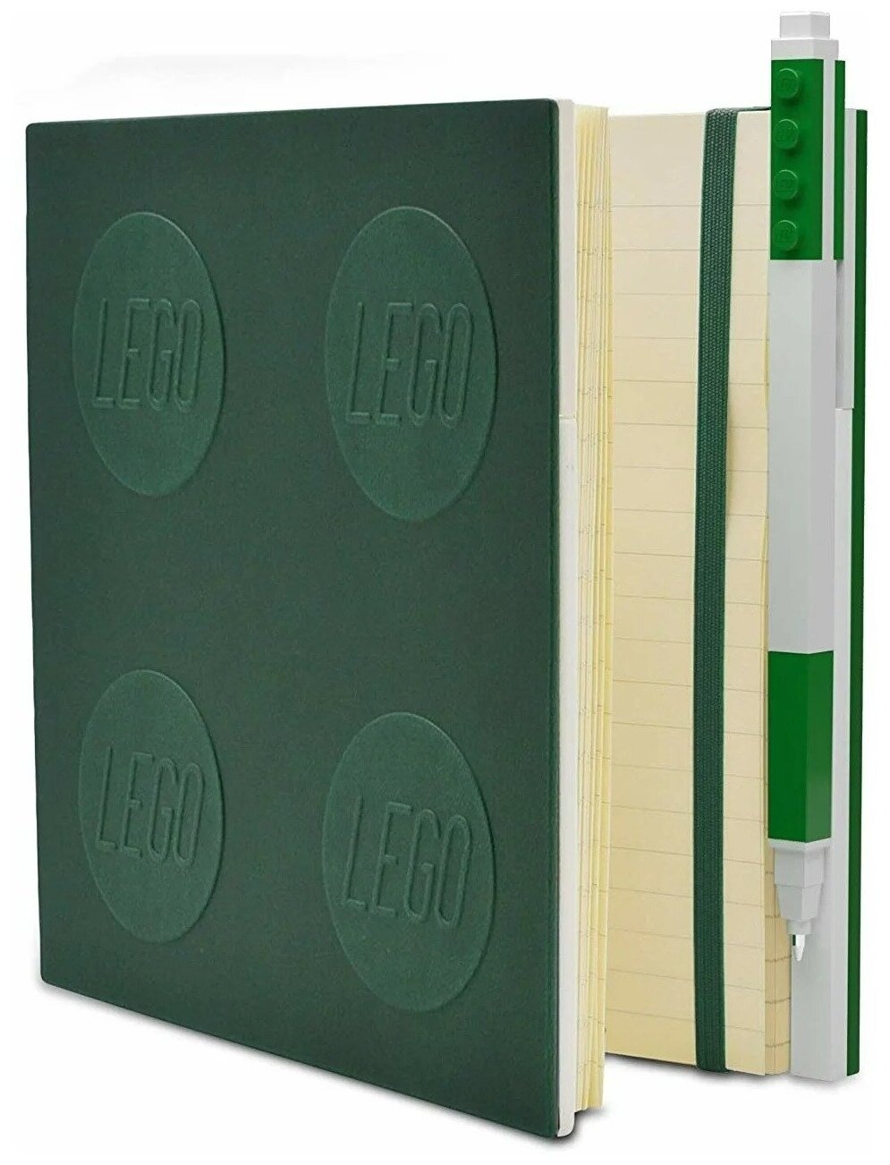 Книга для записей Lego Locking Notebook с зеленой гелевой ручкой 176 листов