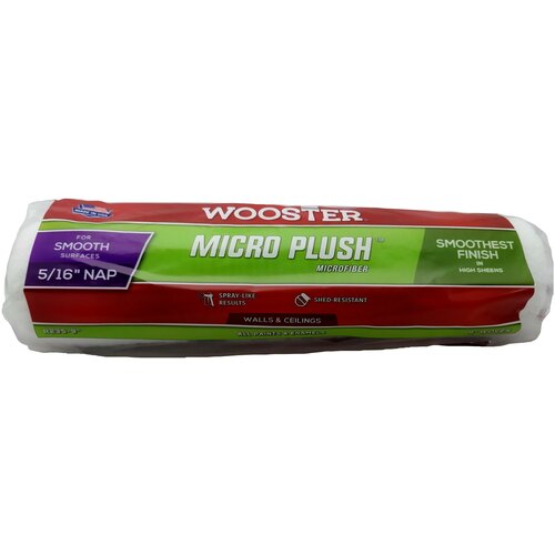 валик малярный wooster r235 18 micro plush standard 5 16 ворс 0 8 см ширина 45 72 см Валик малярный плетеный Wooster MICRO PLUSH™ (9 - 5/16, гладкий)