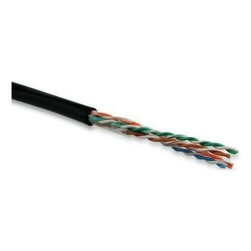 Бухта Hyperline 100м (UUTP4-C5E-S24-OUT-PE-BK-100) hyperline uutp4 c5e s24 2sw out pe bk 500