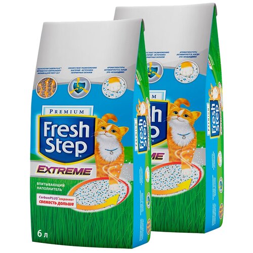 Впитывающий наполнитель Fresh Step Premium Extreme, 2 шт, 12л