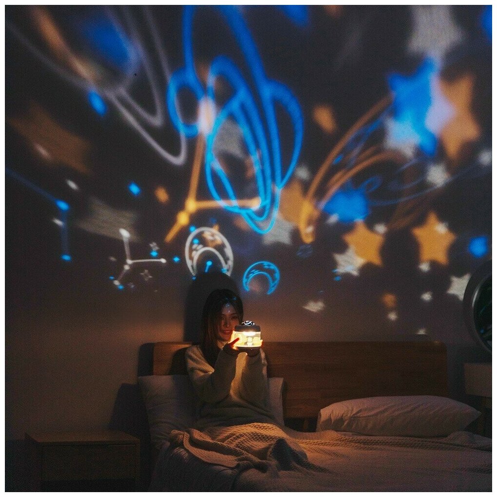 Ночник-проектор звездного неба Grand Price (увлажнитель воздуха + аромадиффузор детский), белый, космонавт - фотография № 3