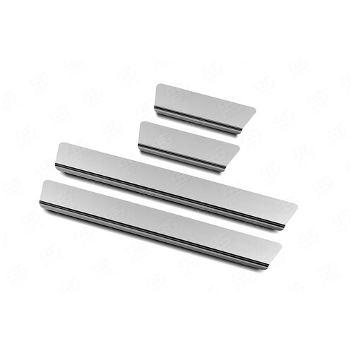 Накладки на пороги russtal (нерж., зеркало) на автомобиль HYUNDAI ELANTRA 2020-