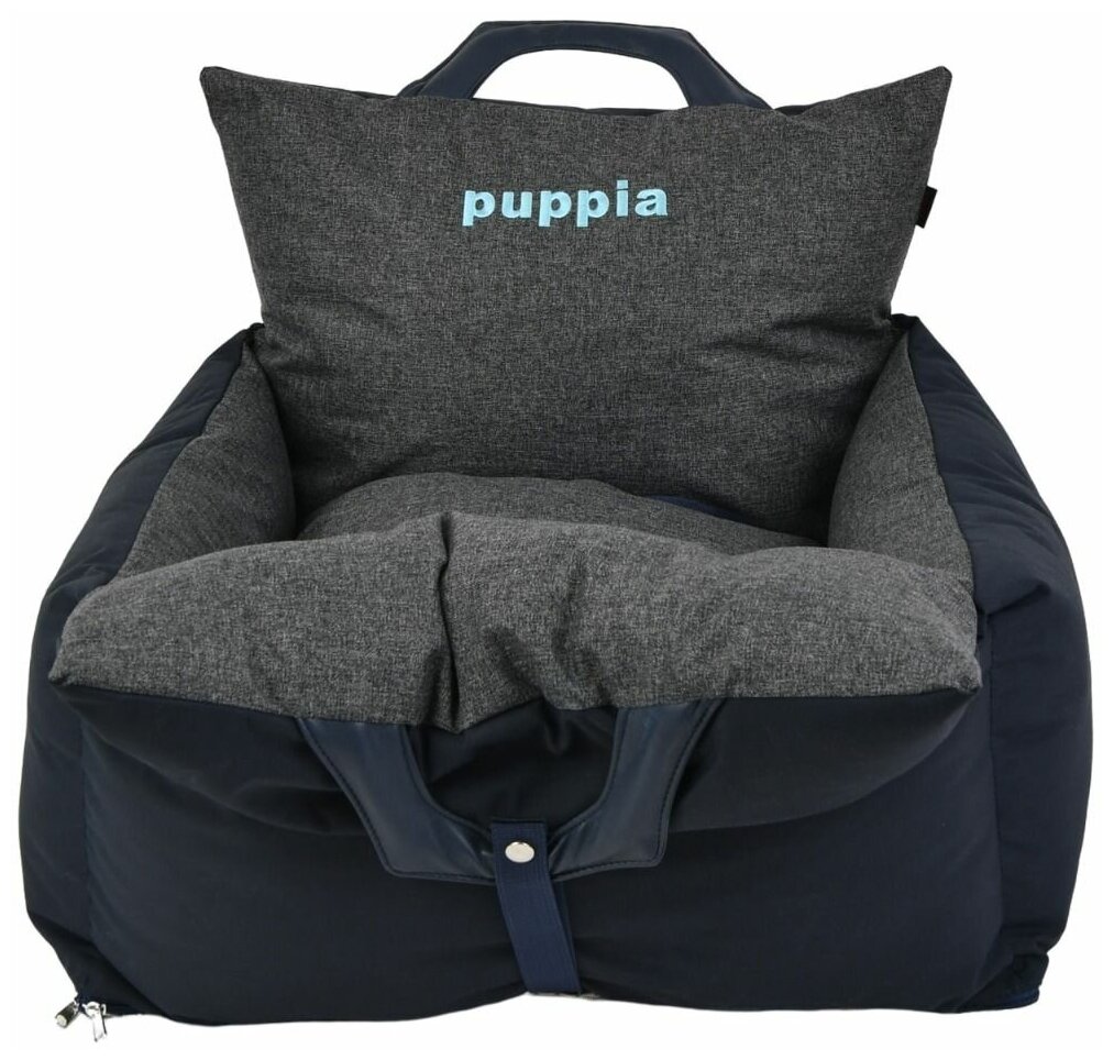 Автокресло для собак PUPPIA "Car Seat", тёмно-синее, 48х46х43см, M (Южная Корея)