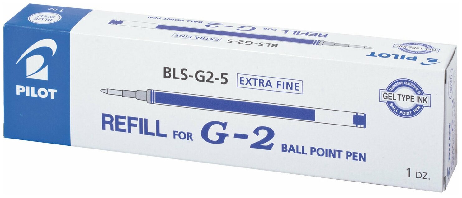 Упаковка стержней для гелевых ручек PILOT BLS-G2-5-B, черный [33905] 12 шт./кор. - фото №8