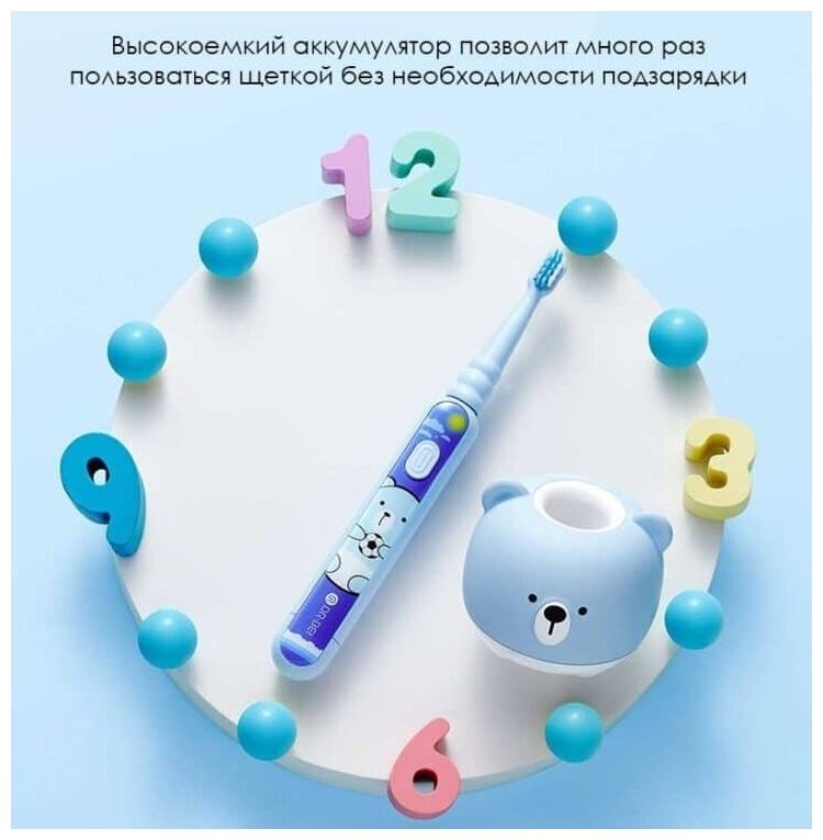 Электрическая зубная щетка Dr.Bei Kids Sonic Electric Toothbrush K5 Blue - фотография № 4