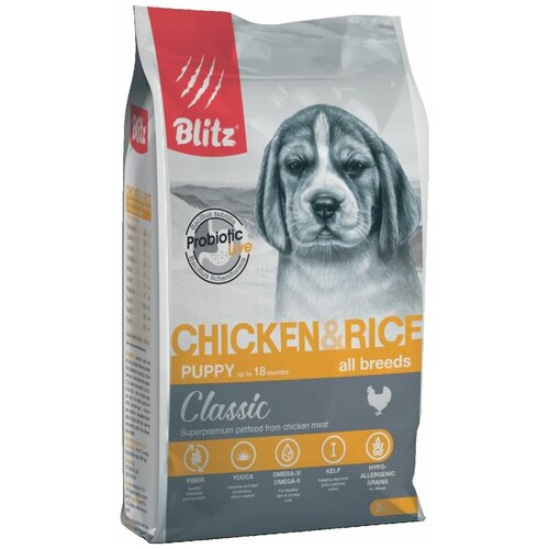 Сухой корм для щенков Blitz Classic Chicken & Rice Puppy All Breeds Курица с рисом 2 кг