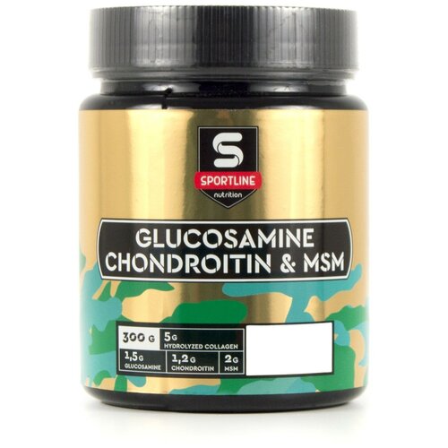 Глюкозамин-хондроитин концентрат SportLine Nutrition Glucosamine & Chondroitin & MSM Powder 300g (Мандарин)