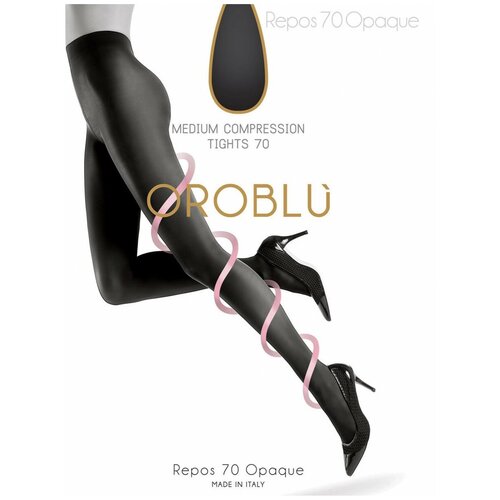 Колготки  Oroblu Матовые колготки с поддерживающим эффектом Oroblu REPOS 70 opaque, матовые, размер 3, черный