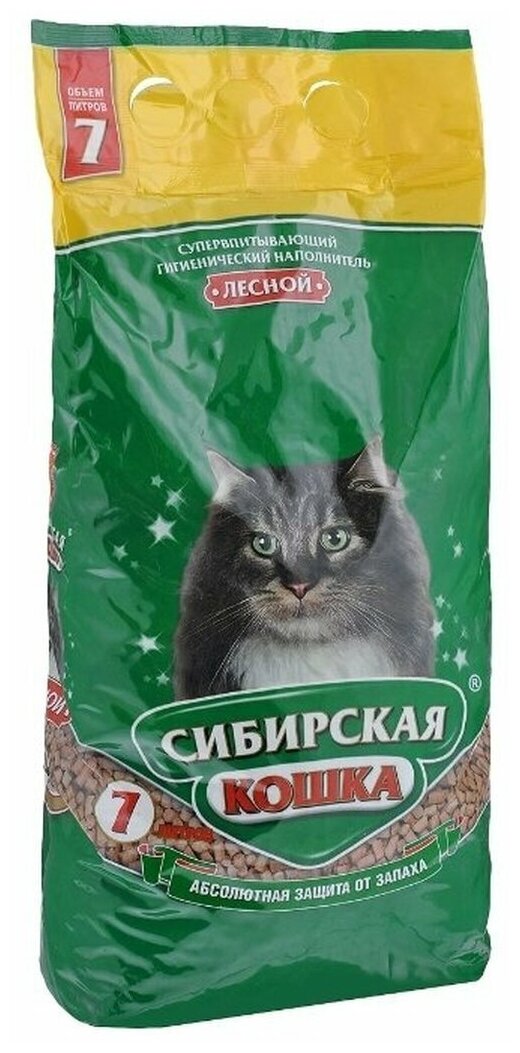 Наполнитель Сибирская кошка Лесной 7 л древесный (2 шт)