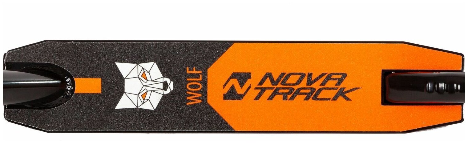 Самокат Novatrack WOLF EL, черно-оранжевый 100P. WOLF. BOR21