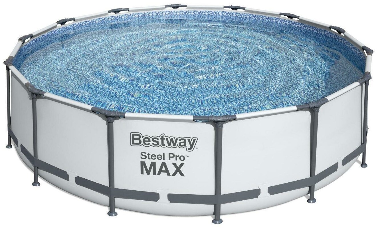 Каркасный бассейн Bestway Steel Pro Max 427х107 см, 13030 л, фил.-насос, лестница, тент - фотография № 4