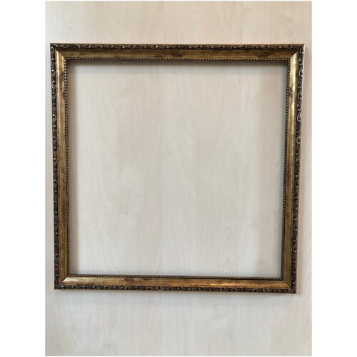 Рама для картин 25х25 см для подрамника из пластикового багета без стекла и картона цвет коричневый