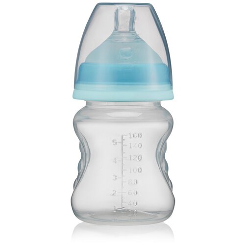 ROXY-KIDS Бутылочка для кормления RBTL-002 160 мл, с 3 месяцев, прозрачный/голубой