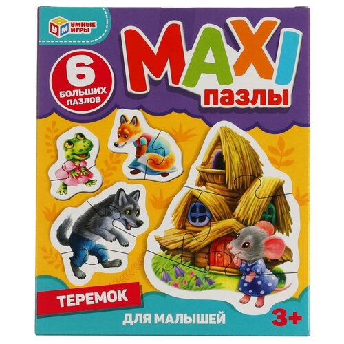 Макси-пазлы Умные игры Теремок, для малышей, 6 пазлов (4680107902153)удалить ПО задаче макси пазлы для малышей теремок 6 пазлов