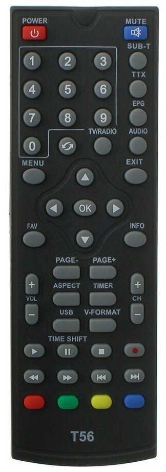 Пульт к WORLD VISION T36 T56 DSR-590 DVB-T2 (для цифровой приставки)