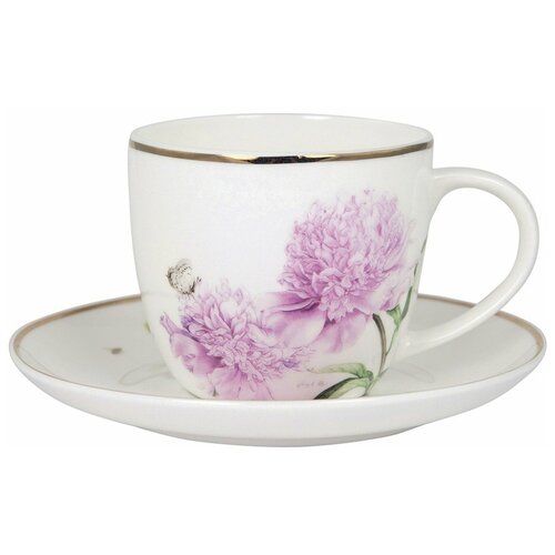 Чашка с блюдцем, 230 мл. Pink Peonies ASHDENE