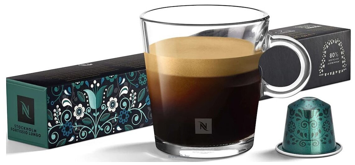 Кофе в капсулах Nespresso World Explorations Stockholm Fortissio Lungo, 10 кап. в уп., 10 уп. - фотография № 3