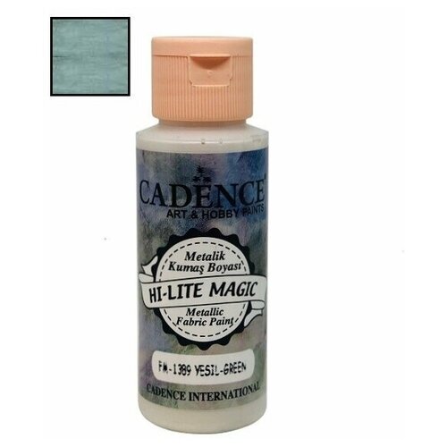 Краска для ткани Cadence Hi-Lite Magic Metallic Fabric Paint. Green FM-1389