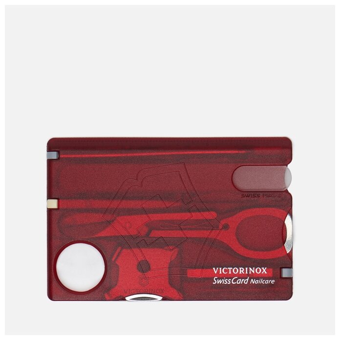 Швейцарская карта Victorinox SwissCard Nailcare красный полупрозрачный (0.7240. T)