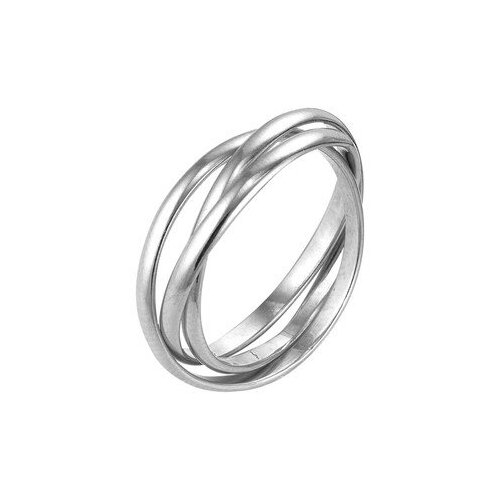 фото Кольцо "три нити", комплект 3 шт., посеребрение, 16 размер, красная пресня