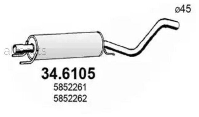 346105 ASSO Резонатор глуш. средний