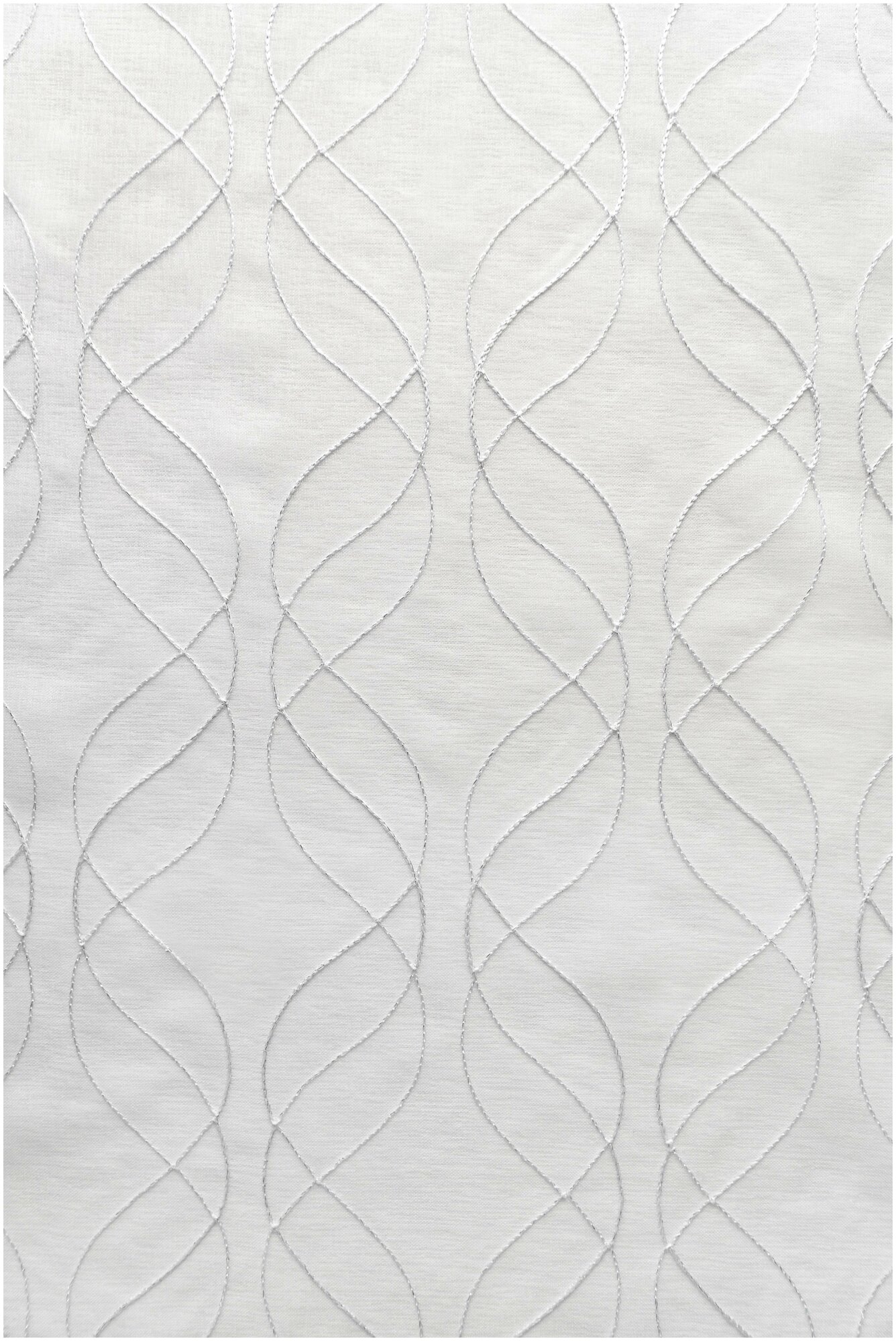 Тюль-вуаль PEORA под лён с вышивкой E21075-С1 Белая с серебром 300*260 - фотография № 2