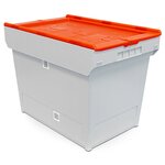 Ящик для хранения BITO 74 л / Контейнер для хранения с крышкой/ Пластиковый короб / Ящик для склада и доставки - изображение