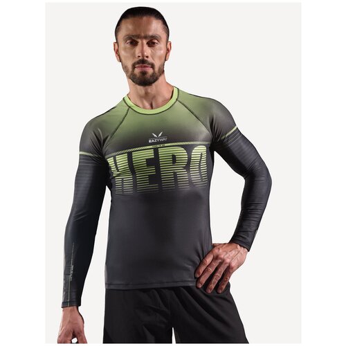 Рашгард мужской с логотипом коллаборации EAZYWAY и Лиги Героев, сублимация, M