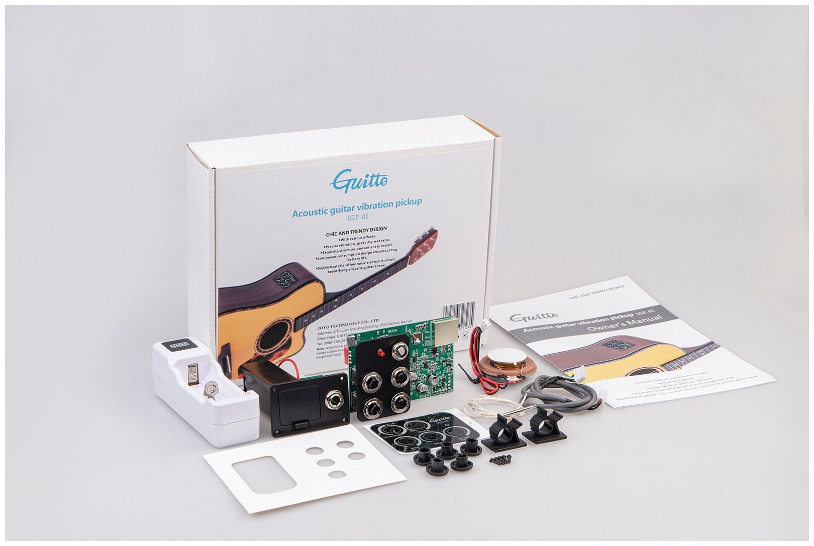 Guitto GGP-02 Звукосниматель для акустической гитары резонансный трансакустический