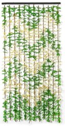 Занавеска декоративная «Листики», 90×175 см, 12 нитей, цвет зелёный
