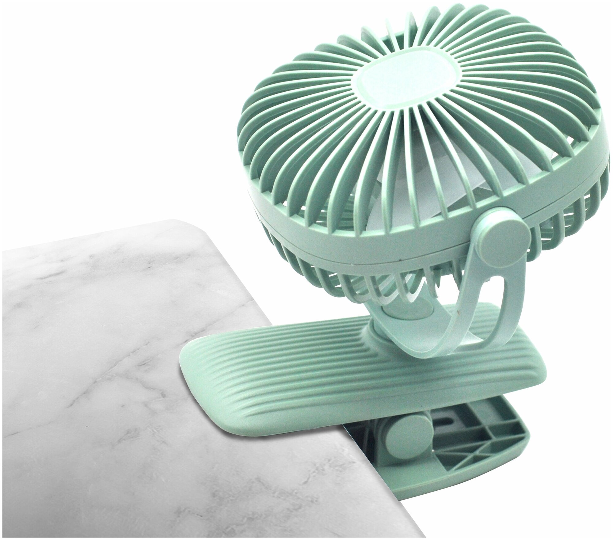Настольный вентилятор , Мини вентилятор USB, маленький вентилятор 360°, 3 режима скорости, подсветка - фотография № 2