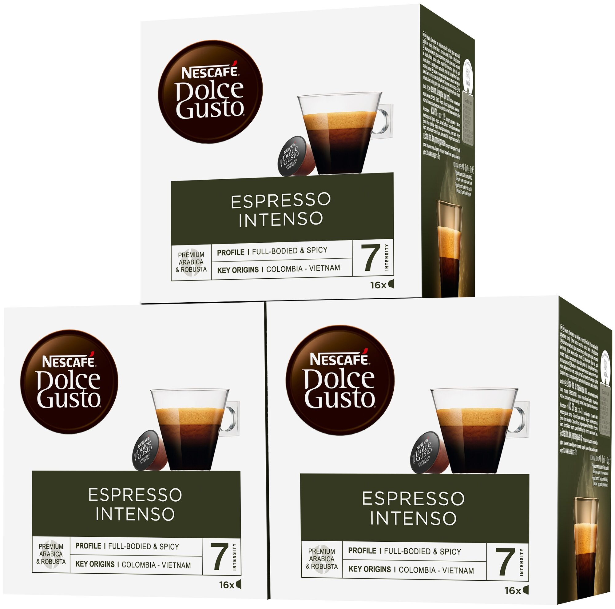Кофе в капсулах Espresso Intenso для Nescafe Dolce Gusto, 16 кап. в уп., 3 уп. (48 капсул) - фотография № 1