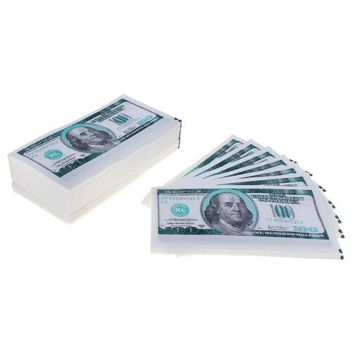 Салфетки Русма 100 долларов, 25 листов, 1 пачка набор сувенирных салфеток 100 долларов 2 х слойные 25 листов 33х33 см