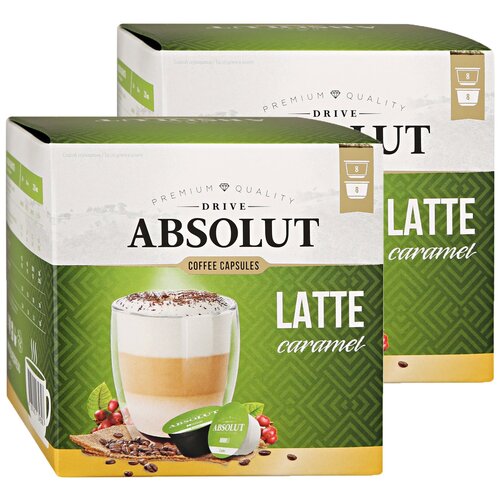 Кофе в капсулах Absolut Drive Latte Macchiato with caramel (DG), 16кап/уп ,2 уп.