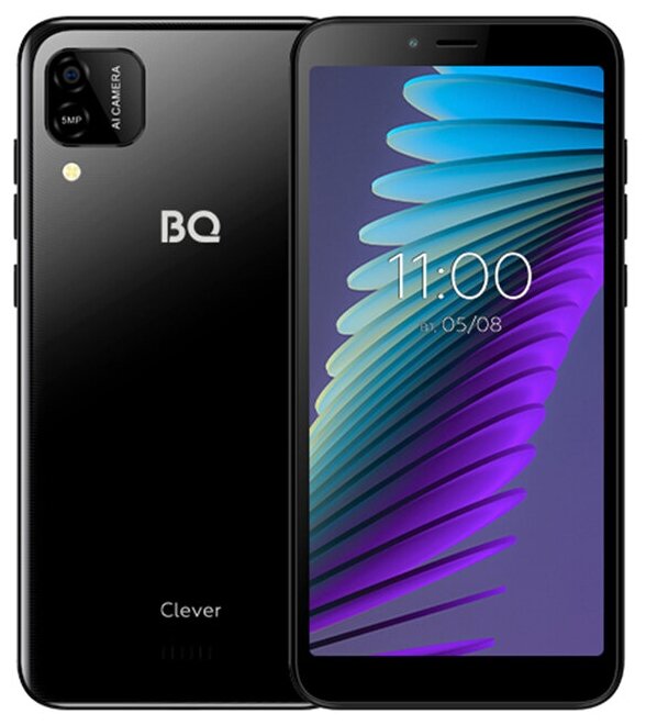 Смартфон BQ Clever 5.7" 1440x720 IPS, Unisoc Tiger T310, 3Gb, 16Gb, черный (5765L)