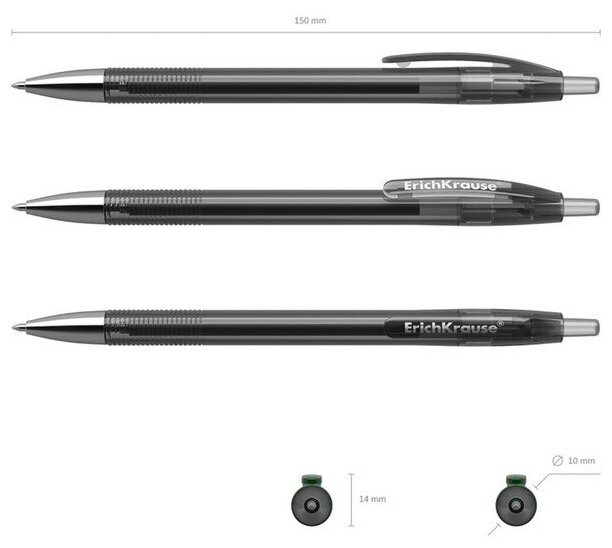 Ручка Erich Krause R-301 Original Gel Matic гелевая автоматическая черная 0.5мм - фото №5