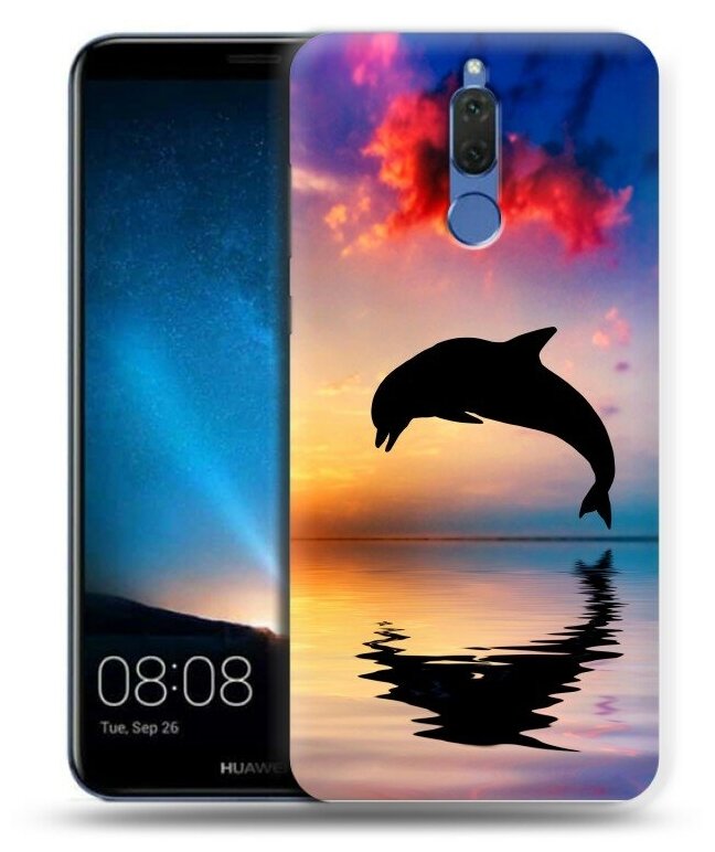 Дизайнерский силиконовый чехол для Хуавей Нова 2i/Мате 10 Лайт / Huawei Nova 2i Закат