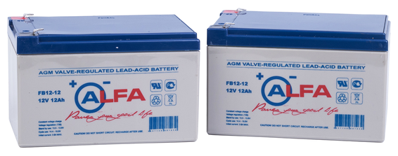 Свинцово-кислотный аккумулятор ALPHA BATTERY FB 12-12 (12 В 12 Ач) (набор/ комплект из 2 штук)