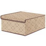 Коробка для хранения мелких вещей, 28х28х13 см, цвет бежевый, коричневый (арт. В-131) - изображение