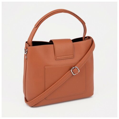 фото Тоут, отдел на молнии, наружный карман, регулируемый ремень, цвет рыжий нет бренда