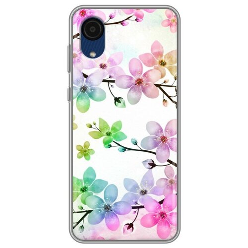 Дизайнерский силиконовый чехол для Samsung Galaxy A03 Core Органические цветы